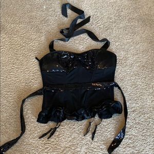 Adore Me black sequin corset
